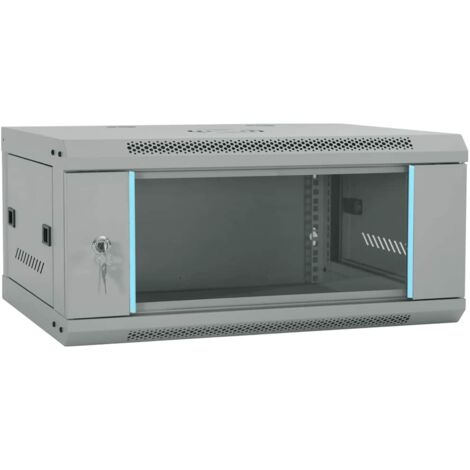 Network Cabinet with Storage Grey 60 x 45 x 28 cm Steel vidaXL