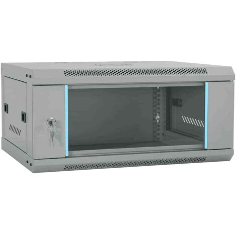 Network Cabinet with Storage Grey 60 x 35 x 28 cm Steel vidaXL
