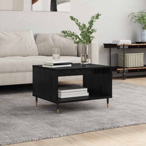 Coffee Table Black oak 60 x 50 x 40 cm Engineered wood vidaXL (1/5)