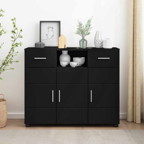 Sideboard with Drawer Black 88.5 x 30.5 x 73 cm Engineered wood vidaXL