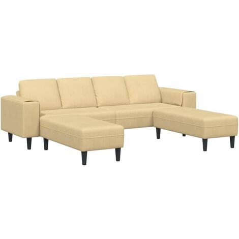 Fabric Sofa with Cushion Grey Green Corduroy fabric vidaXL
