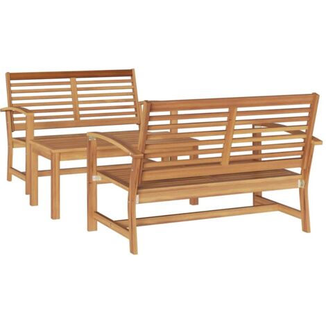 Garden Sofa Set Natural Solid teak wood vidaXL