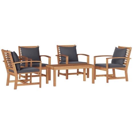 Garden Sofa Set Natural Solid teak wood vidaXL
