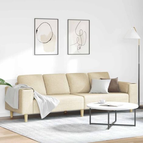 Sofa Set Cream Fabric vidaXL