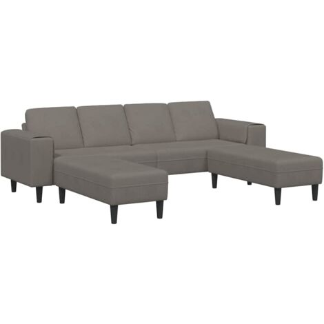 Fabric Sofa with Cushion Light Grey Corduroy fabric vidaXL (1/5)