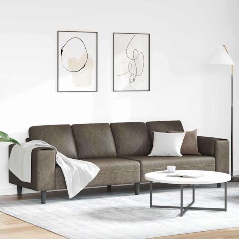Sofa Set Dark grey Faux suede leather vidaXL