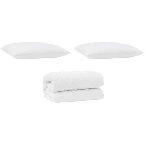 Duvet Set with Pillow 3 pcs White Microfiber and Down Feather vidaXL
