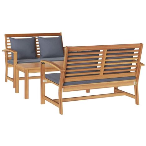 Garden Sofa Set Natural Solid teak wood vidaXL