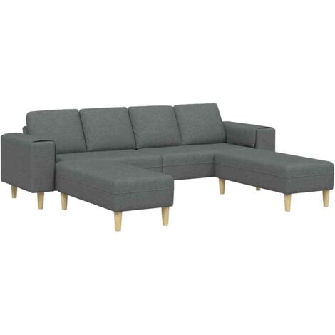 Sofa Set Dark grey Fabric vidaXL (1/5)