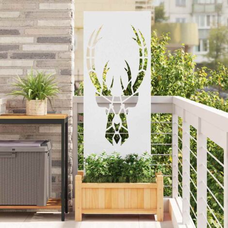 Garden Privacy Screen White 50 x 140 cm Cold-rolled steel vidaXL