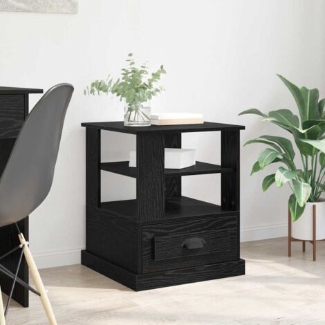 Bedside Cabinet Black oak 50 x 50 x 60 cm Engineered wood vidaXL
