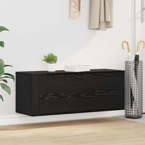 Shoe Cabinet Black oak 100 x 35 x 38 cm Engineered wood vidaXL