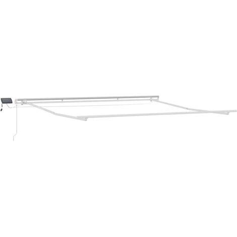 Awning with Manual White 4.5 x 3.5 m Metal vidaXL