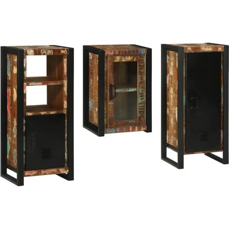 Bathroom Furniture Set 3 pcs Multicolour Solid Reclaimed Wood vidaXL (1/5)