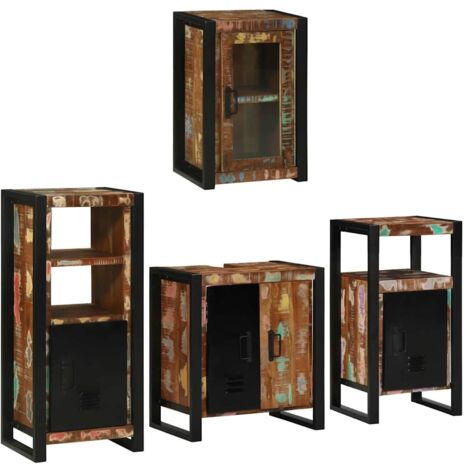 Bathroom Furniture Set 4 pcs Multicolour Solid Reclaimed Wood vidaXL (1/5)