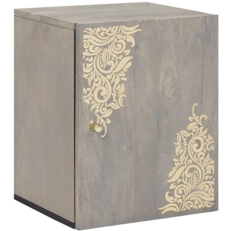 Bathroom Wall Cabinet Grey 38 x 33 x 48 cm Solid Mango wood vidaXL (1/5)