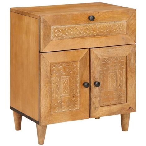 Bedside Table Light brown 50 x 33 x 60 cm Solid mango wood vidaXL