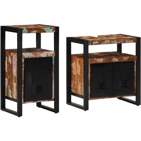 Bathroom Furniture Set 2 pcs Brown Solid reclaimed wood vidaXL (1/5)
