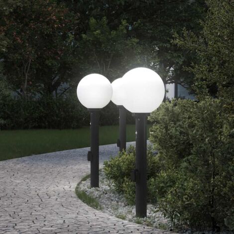 Bollard Lights with Sensor&Outlet 3 pcs 80 cm Black IP44 vidaXL