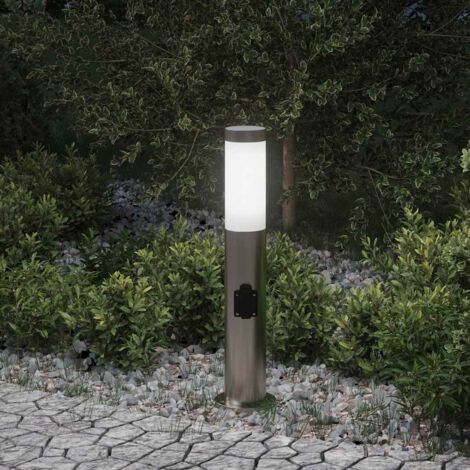 Bollard Light with Outlet 50 cm Stainless Steel IP44 vidaXL (1/5)