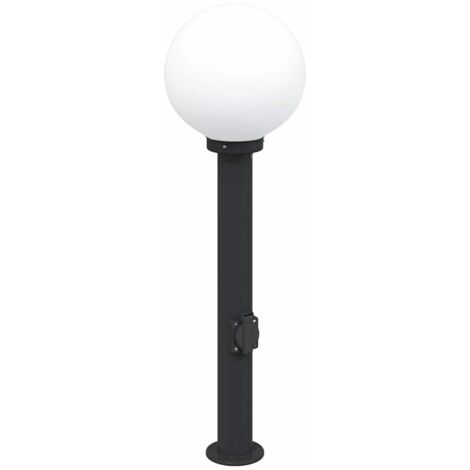 Bollard Light with Outlet 80 cm Black IP44 vidaXL