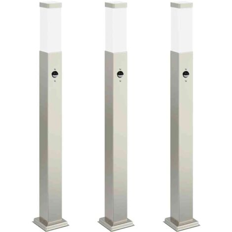 Bollard Lights with Sensor 3 pcs 80 cm Stainless Steel IP44 vidaXL (1/5)