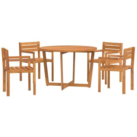 5 Piece Garden Dining Set Solid Wood Acacia vidaXL