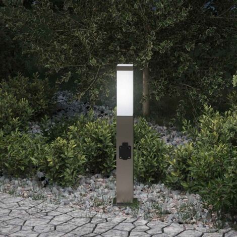Bollard Light with Outlet 50 cm Stainless Steel IP44 vidaXL (1/5)