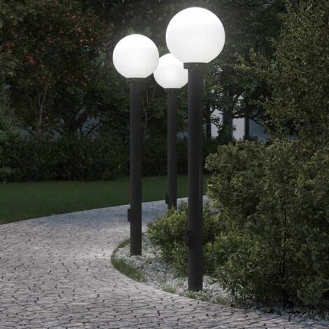 Bollard Lights with Outlet 3 pcs 120 cm Black IP44 vidaXL (1/5)