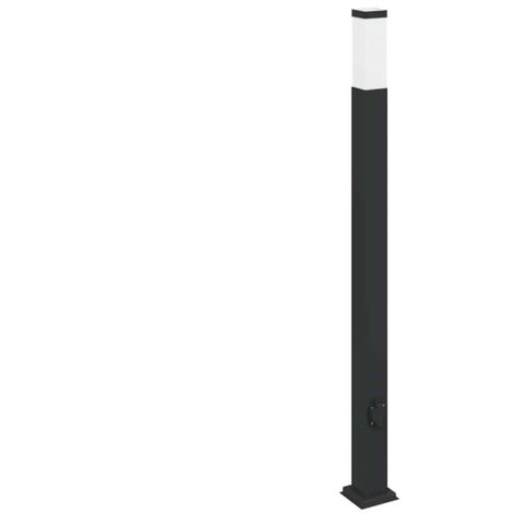 Bollard Light with Outlet 110 cm Black IP44 vidaXL (1/5)