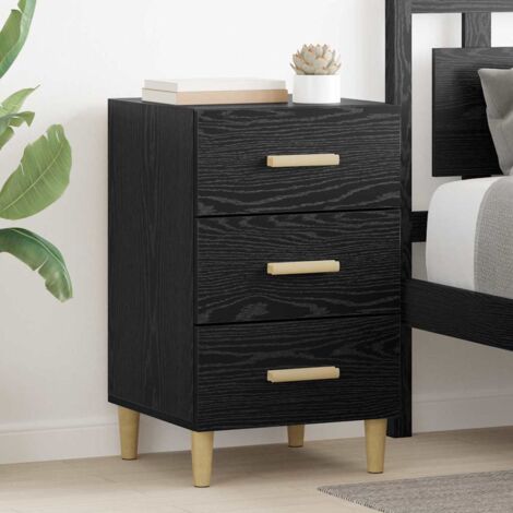 Bedside Cabinet Black oak 40 x 40 x 66 cm Engineered wood vidaXL (1/5)