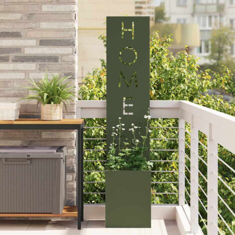 Garden Privacy Screen Olive green 32 x 140 cm Cold-rolled steel vidaXL