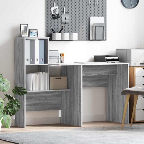 Desk Grey sonoma 131.5 x 50 x 106.5 cm Engineered wood vidaXL (1/5)