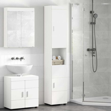 Bathroom Cabinet Set TULUM White 37 x 31.5 x 203 cm vidaXL (1/5)