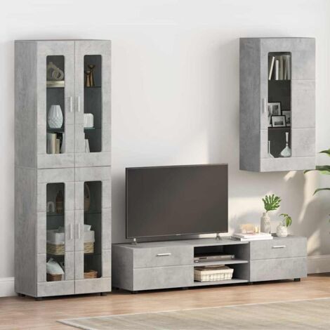 Wall-mounted Cabinet with Shelf Concrete grey 55 x 29 x 100 cm vidaXL