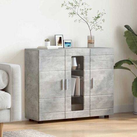 Sideboard Concrete grey 55.5 x 29 x 100 cm Engineered wood vidaXL