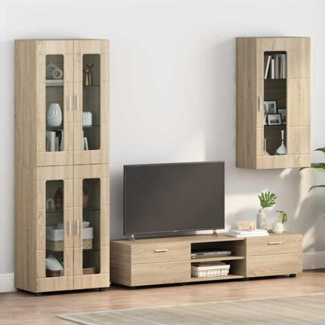 Wall-mounted Cabinet with Shelf Sonoma oak 55 x 29 x 100 cm vidaXL