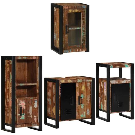 Bathroom Furniture Set 4 pcs Multicolour Solid Reclaimed Wood vidaXL (1/5)