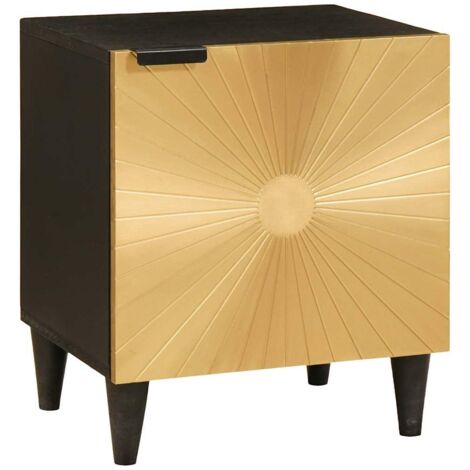 Bedside Table Black and Gold 40 x 33.5 x 46 cm vidaXL