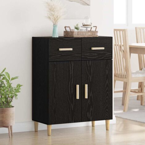 Sideboard Black oak 34 x 69.5 x 89 cm Engineered wood vidaXL (1/5)