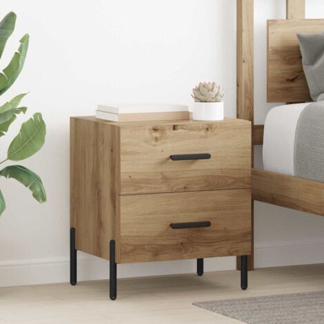 Bedside Cabinet with Drawer 2 pcs Artisan oak 40 x 35 x 47.5 cm vidaXL (1/5)