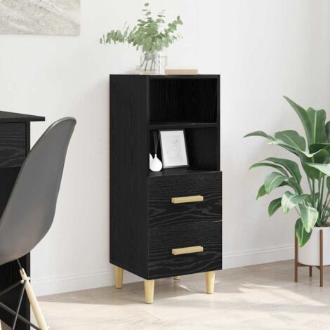 Sideboard Black oak 34 x 34.5 x 90 cm Engineered wood vidaXL (1/5)