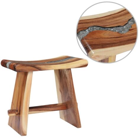 Stool Solid Suar Wood and Polyresin vidaXL (1/5)