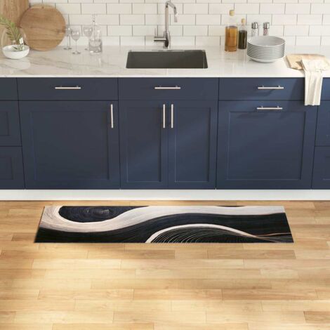 Kitchen Rug Art Deco Black 150 x 45 cm Velvet vidaXL (1/5)