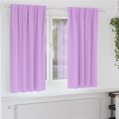Blackout Curtains with Rings Purple Polyester vidaXL