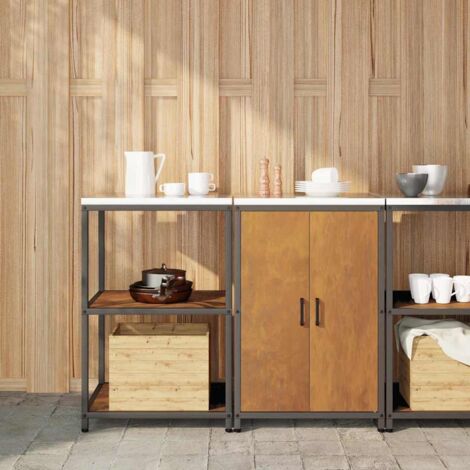Kitchen Storage Set HATTEM 2 pcs Rusty Steel vidaXL