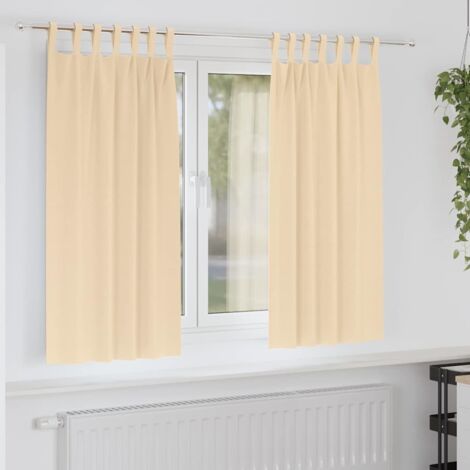 Blackout Curtains with Rings Cream Polyester vidaXL