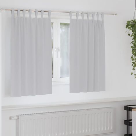 Blackout Curtains with Rings Light Grey Polyester vidaXL