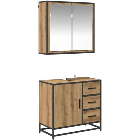 Bathroom Furniture Set 2 pcs Artisan Oak Engineered Wood vidaXL
