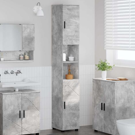 Bathroom Cabinet with Storage Concrete Grey 30 x 35 x 192 cm vidaXL (1/5)